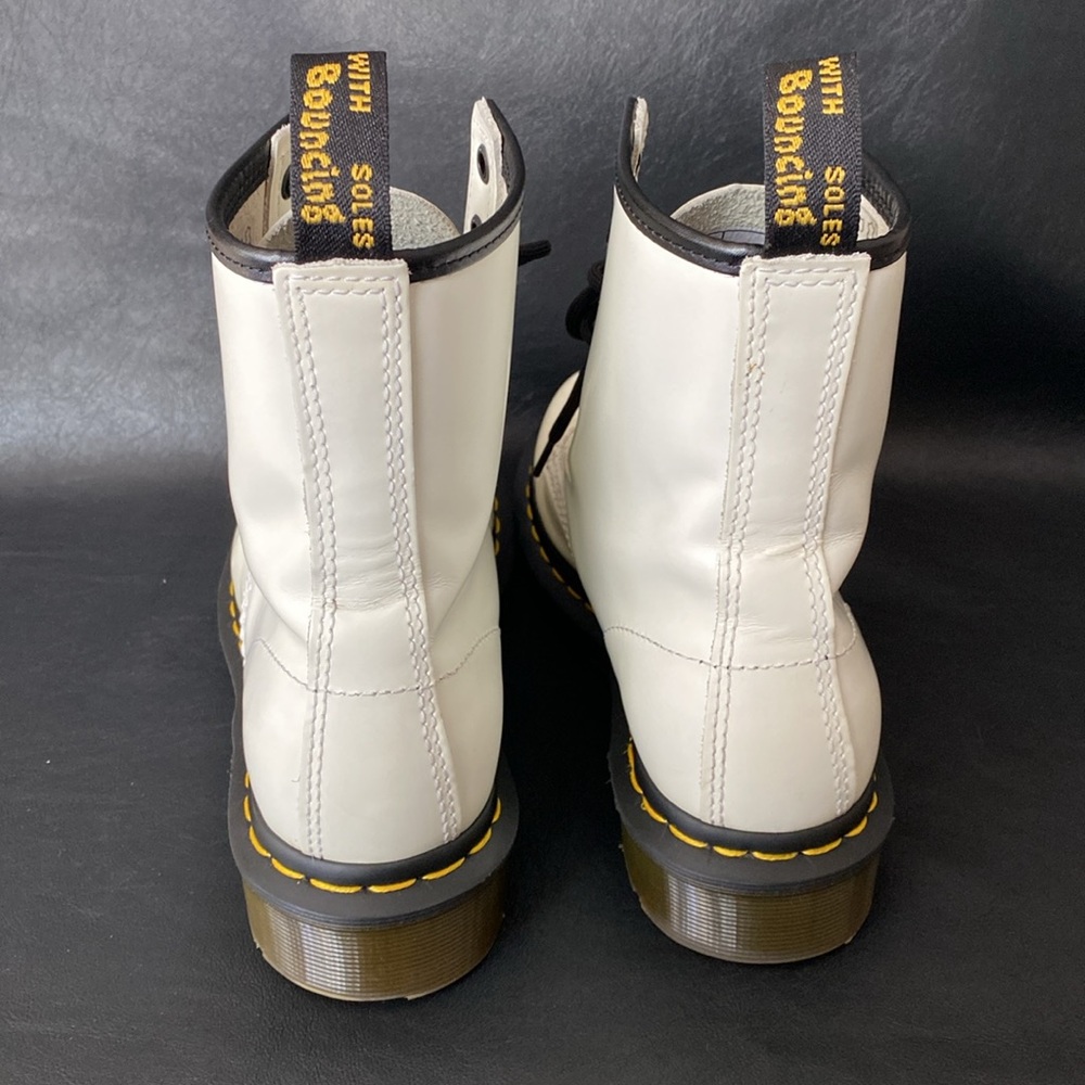 Dr. Martens White Leather Boots - Picture 4 of 8
